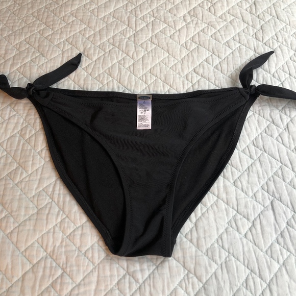 Black Bikini Bottom w/ Side Ties - Picture 1 of 2